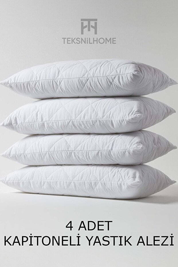 | 100% Cotton 4 Pieces Quilted Pillow Mattress Protector | Protective Pillow Cover | 50 X 70 cm |