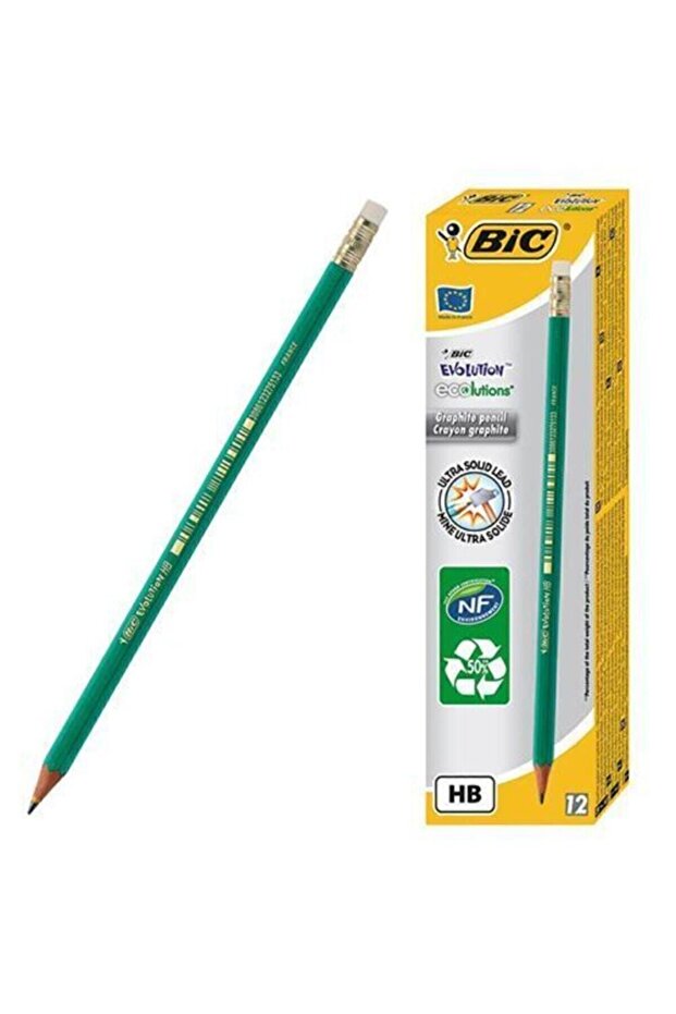 Eco Evolution 655 Hb Pencil with Eraser 12 Pack (3 Pieces) - 2