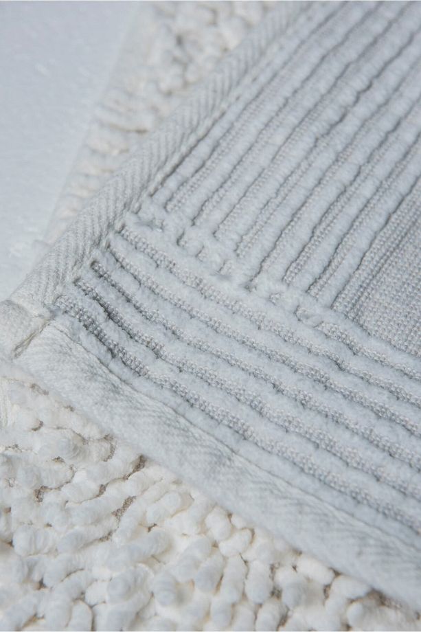 Stone Cotton Ekru 2'li Set 60x100 Cm 50x60 Cm Pamuklu Banyo Paspas Seti Akrilik - 2