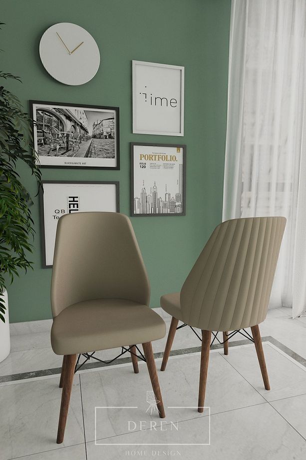 Mabel Serisi, 80x132 Mutfak Ve Salon Yemek Masası Takımı + 6 Adet Cappucino Sandalye - 2