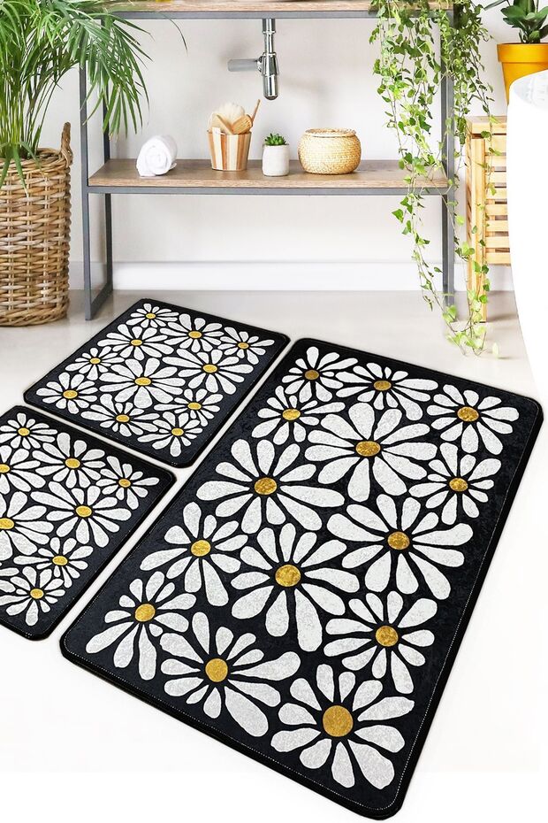 Pagallo 3-Piece Set Bathroom Rug Bathroom