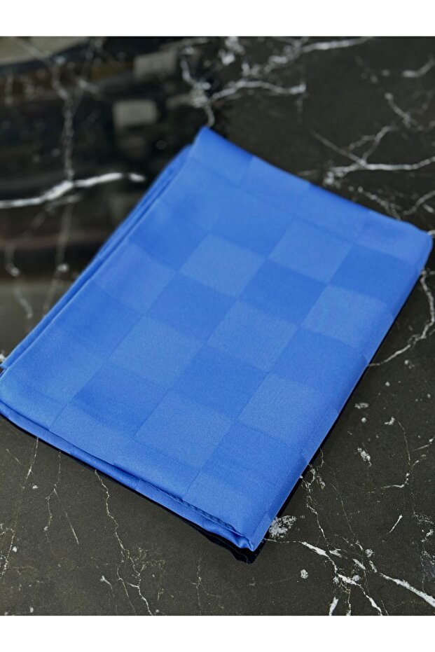 Imported Checkerboard Pattern Silky Jacquard Shawl Premium Quality - Indigo