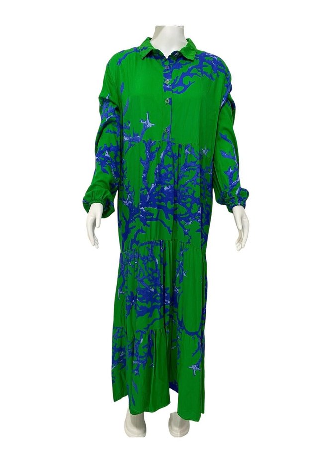 Vi̇scon Alaçati Etni̇k Desenli̇ Hakim Yakli Long Dress