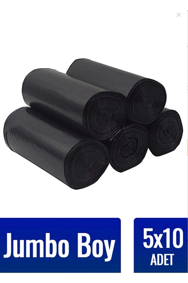 Çöp Torbası Jumbo Boy 10’lu 5 Rulo Kalın 80x110 Çöp Poşeti 37 Mc - 2