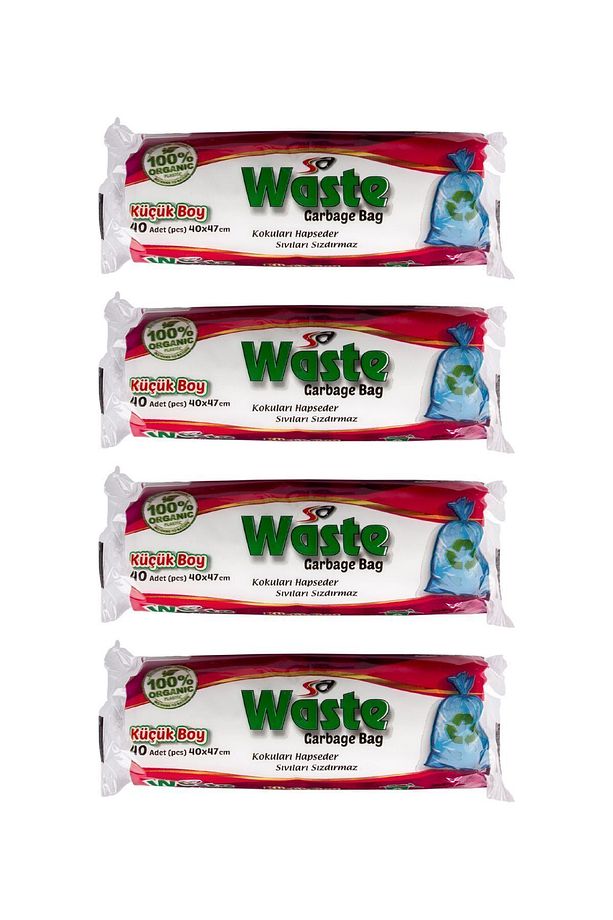 SA WASTE Küçük Boy Çöp Poşeti 40*47 CM 4'LÜ RULO 160 ADET - 1