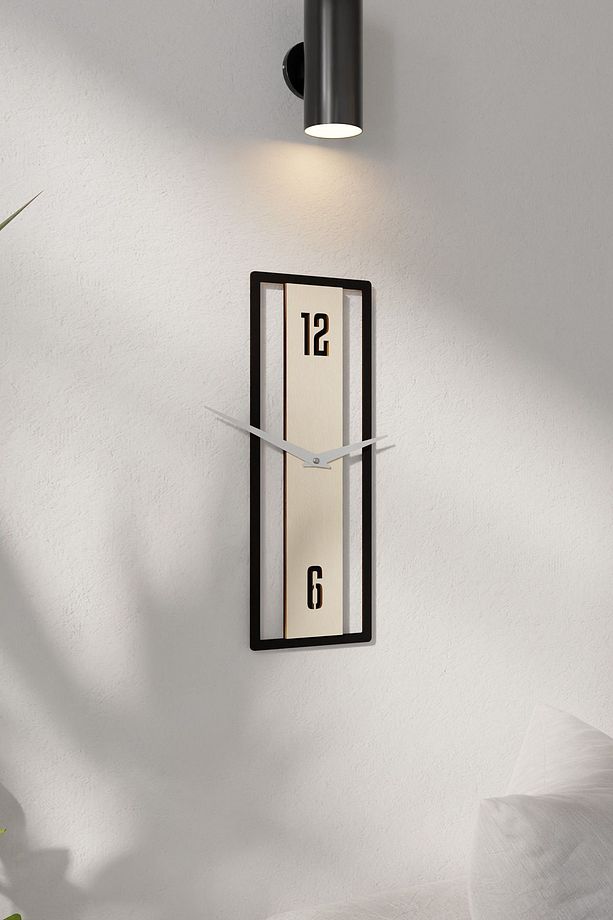 Dekoratif Minimal Dikdörtgen Duvar Saati - 1