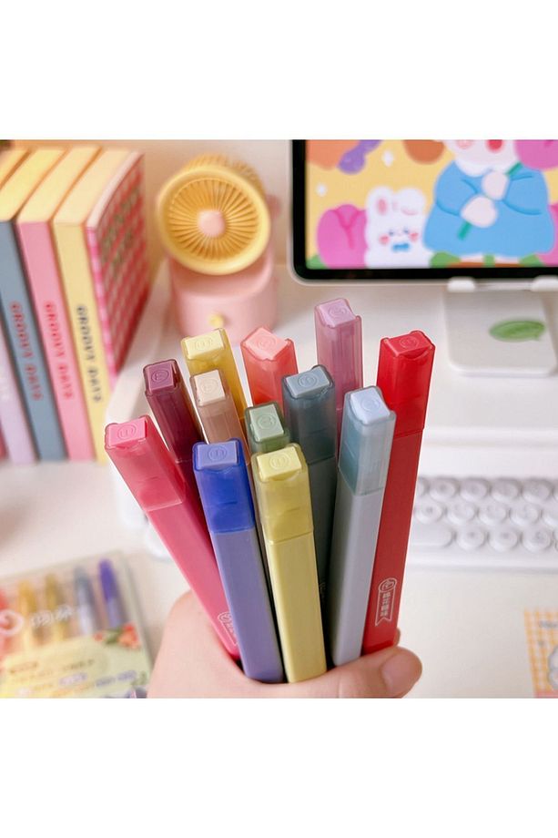 Wenduo Çift Uçlu Kokulu 12''li Pastel Fosforlu Kalem Seti - 3