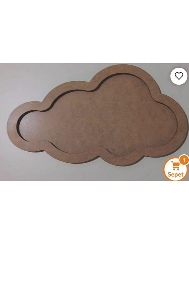 Bulut Model Kapı Süsü Ham Mdf Boyanabilir 45 cm Ebatında - 1