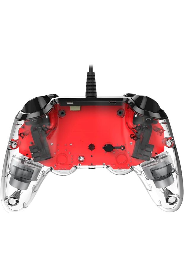 وحدة تحكم سلكية مضيئة مدمجة لجهاز بلاي ستيشن 4 - أحمر - 6