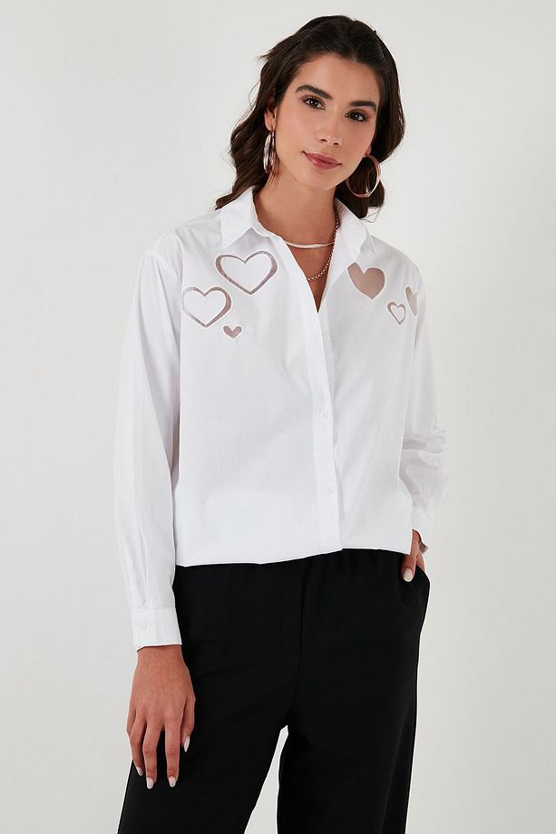 Kalp Detaylı % 100 Pamuk Regular Fit Gömlek  GÖMLEK 51443511 - 2