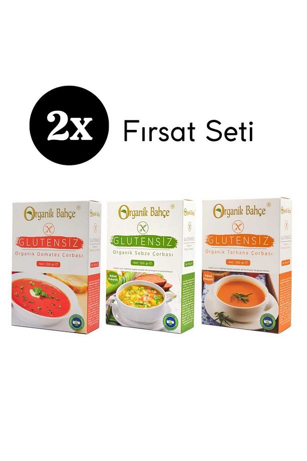 GLUTENSİZ ÇORBA SETİ AVANTJLI 6 ADET 2 ADET TARHANA-2 ADET SEBZELİ-2 ADET DOMATESLİ ÇORBA - 1