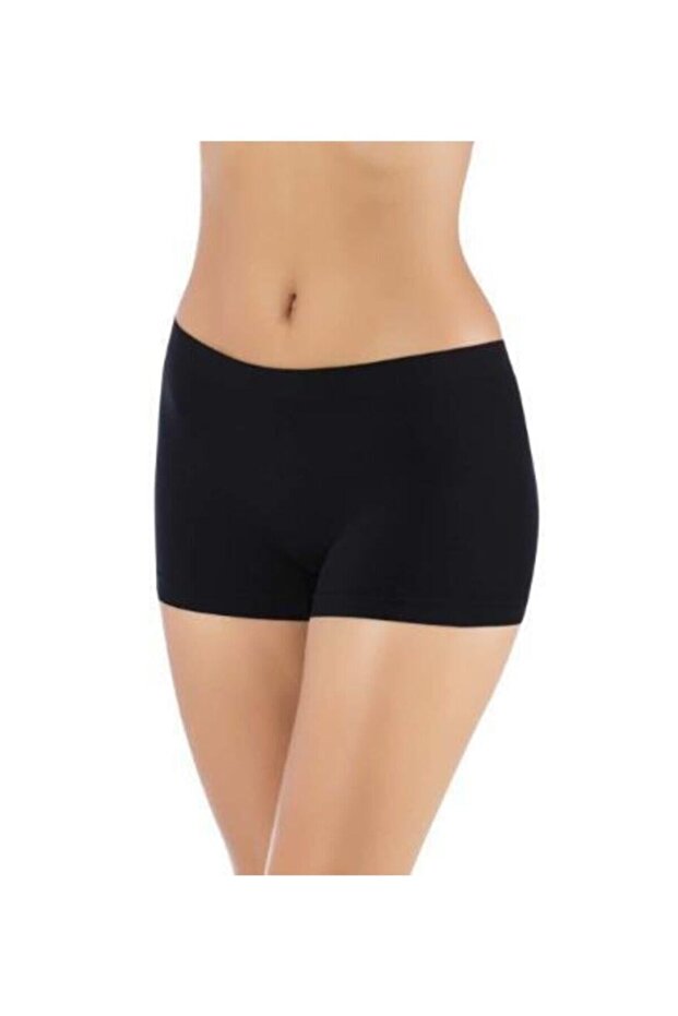 2002 Seamless Şort Boxer Siyah