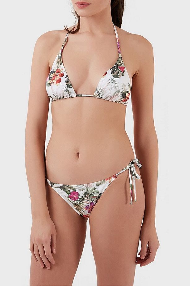 Removable Baskılı Çıkartılabilir Dolgulu Ip Askılı Üçgen Bikini Üstü Bikini Üstü E02j25m - 4