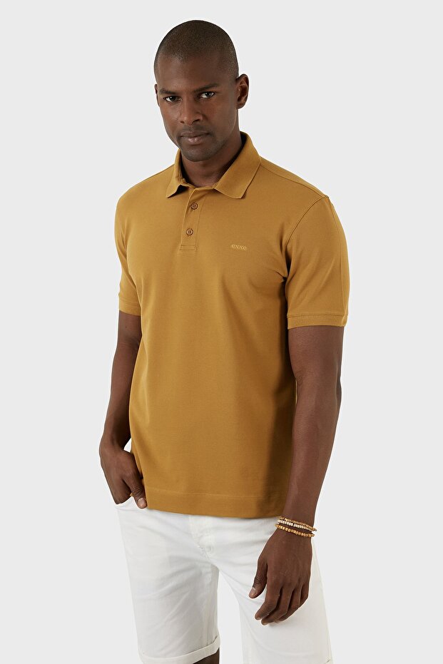 Cotton Regular Fit Buttoned Polo t Shirt Men's Polo Ex661D
