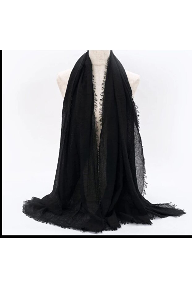 Bamboo Cotton Women's Black Wrap Shawl