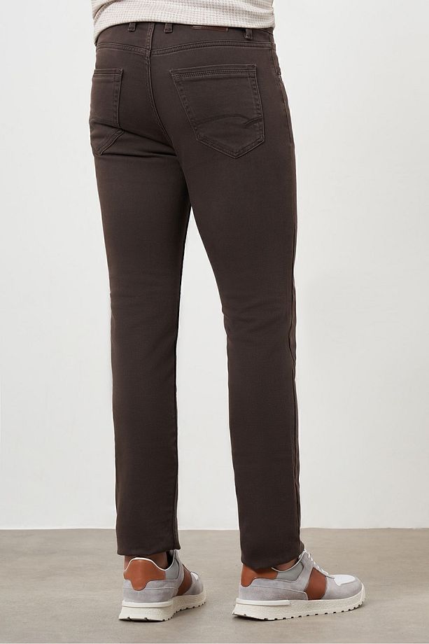 Erkek KAHVE Mevsimlik Pamuk 5 Cep Dynamic Fit Jean Pantolon - 3