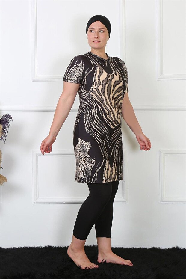 Half Covered Plus Size Swimsuit 32025