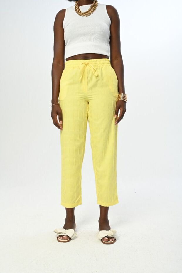 Women's Comfortable Fit Pants with Elastic Waist and Pattern