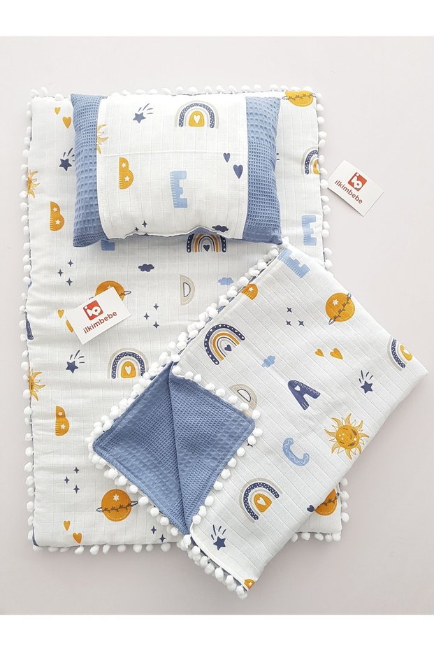 Baby Changing Set with Blanket, Cushion, Muslin, Baby Pillow, Newborn, Crib, Baby Products