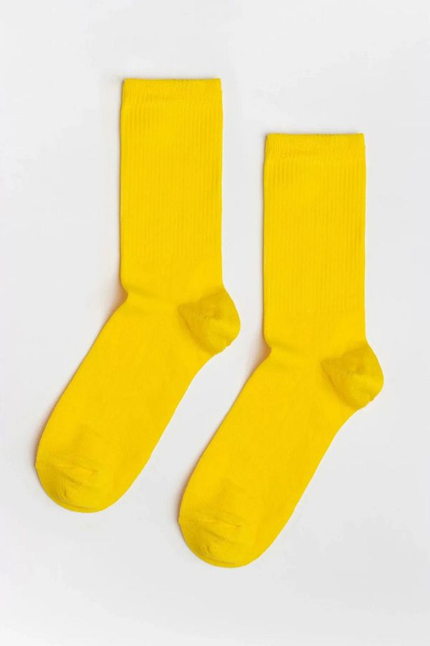 Sarı Fitilli Unisex Çorab - 1