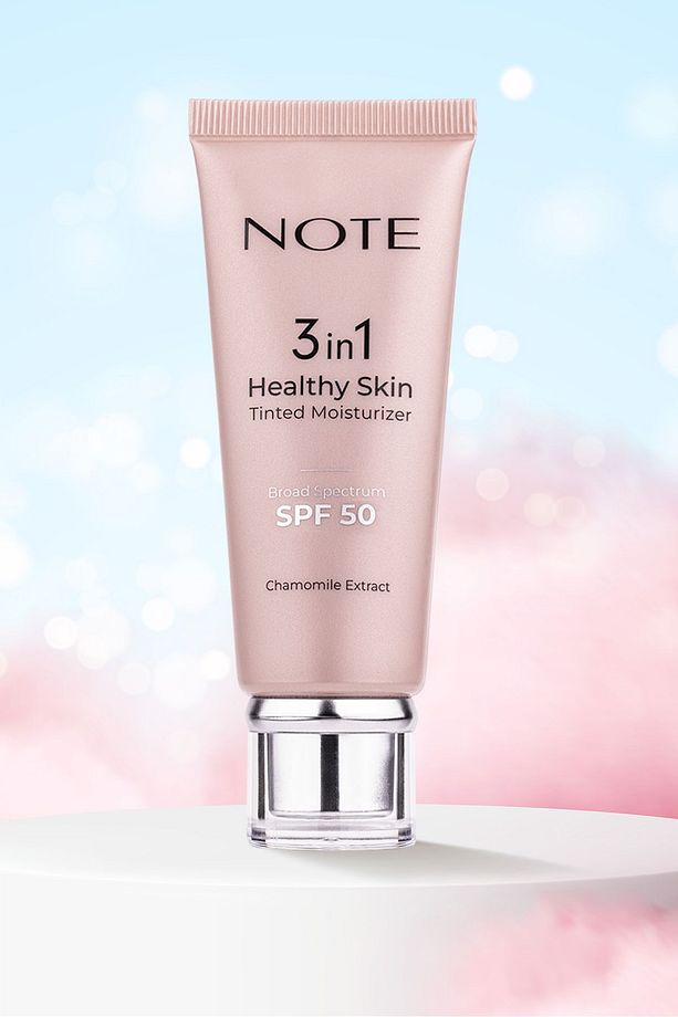 3 In 1 Tinted Ton Eşitleyici 50 Spf Krem & Drop Highlighter 01 Likit Aydınlatıcı Makyaj Seti - 3