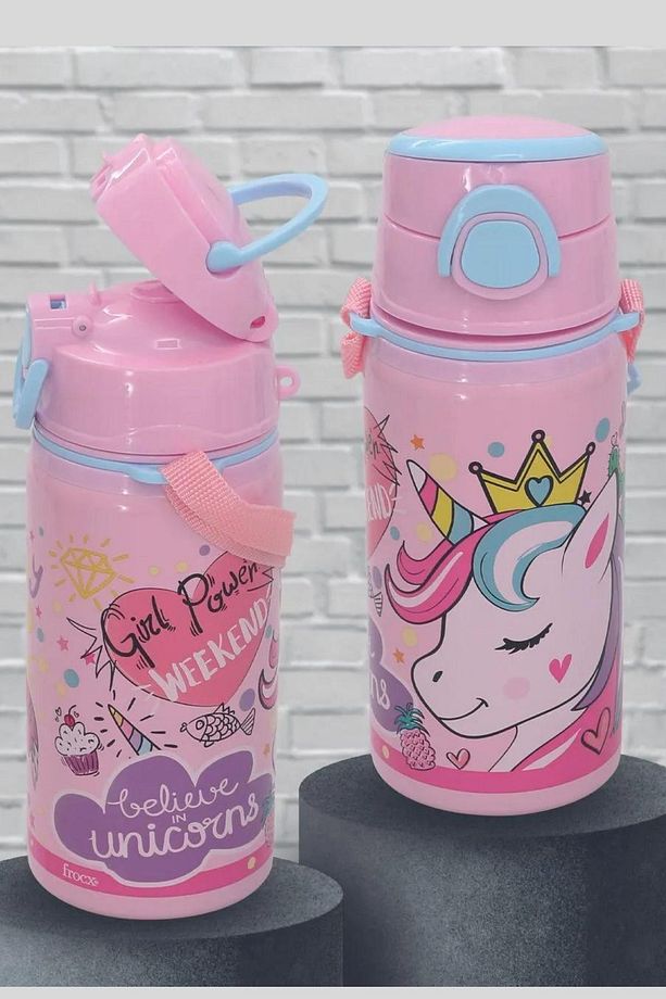 Unicorn Çelik Suluk ve Matara 500 Ml Pipetli Askı İpli Matara 42676 - 1