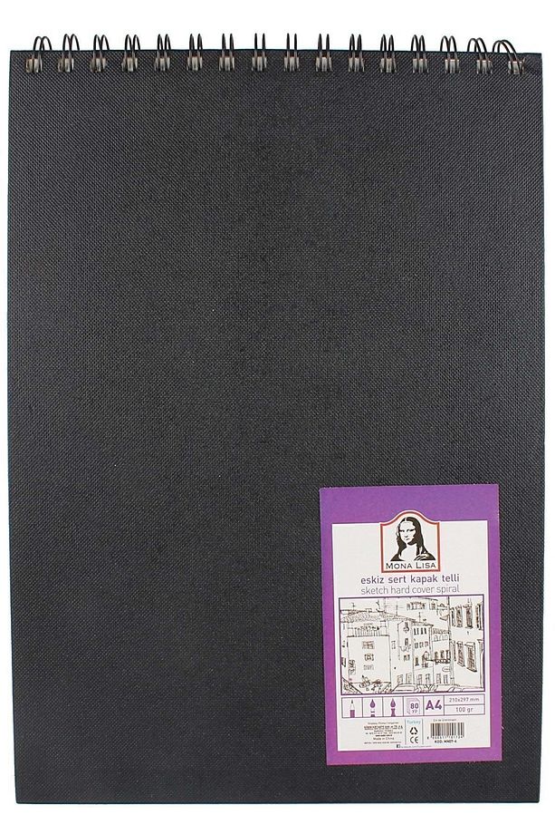 Mona Lısa A4-100 gr Eskiz Çizim Defteri Telli Sert Kapak 80 Yp. - 1