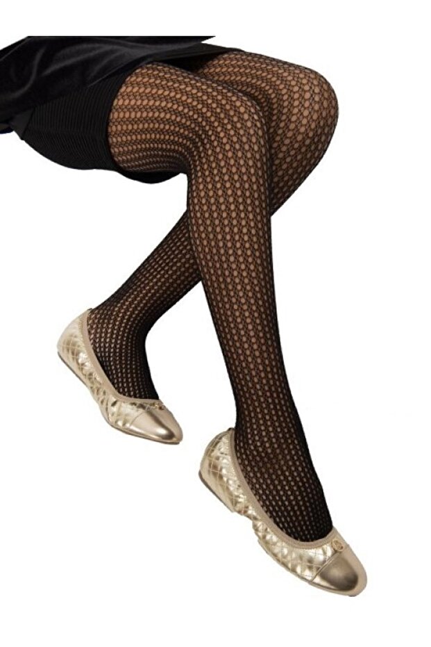 Girl's Black Lace Fishnet Pantyhose
