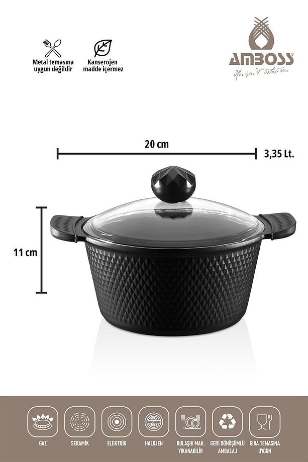 Kuvars Döküm Derin Tencere 20 Cm Mry707 - 2