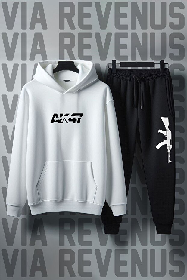 Ak47 Printed Unisex Wide Fit Soft Fabric Hooded Tracksuit Set