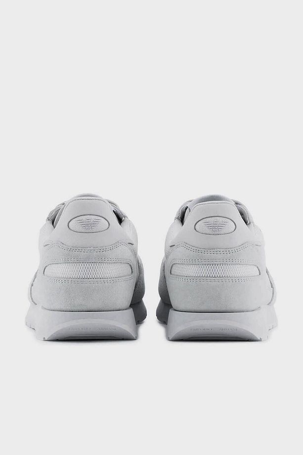 Logolu Deri Süet Sneaker Ayakkabı Erkek AYAKKABI X4X537 XN730 01786 - 4