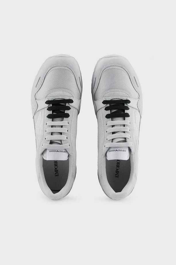 Logolu Deri Süet Sneaker Ayakkabı Erkek AYAKKABI X4X537 XN730 01786 - 3
