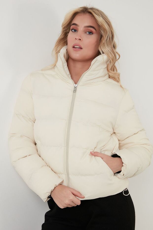 Dik Yaka Cepli Şişme Kısa Mont Mont 6020045 - 3