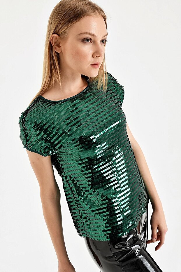 Kadın Yeşil Bluz - 3