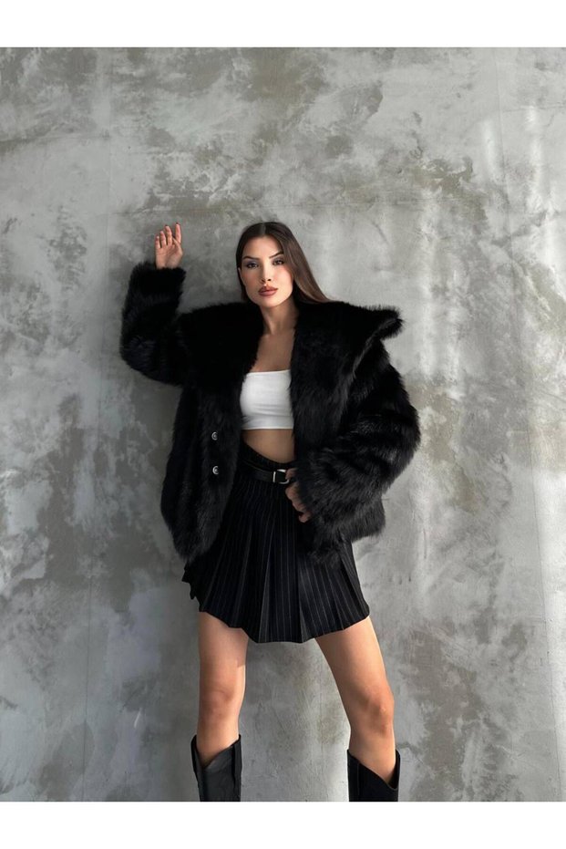 Women's Shawl Collar Fur Coat
