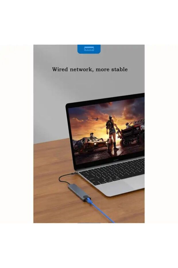 8 in 1 Type C to 2 Port USB 3.0 2 SD Micro Kart HDMI RJ45 2PD Type C Çevirici Macbook Notebook ZR38 - 6