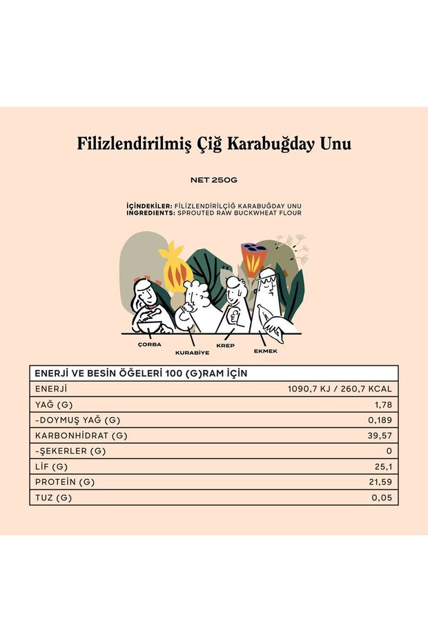 Glütensiz Filizlendirilmiş Çiğ Karabuğday Unu 300 G - 3