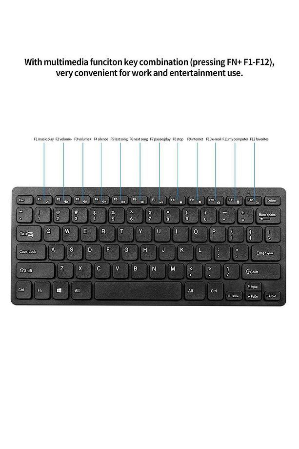Lenovo Tab M10 Kablosuz Wireless Taşınabilir Klavye Mouse Set Q Klavye - 4