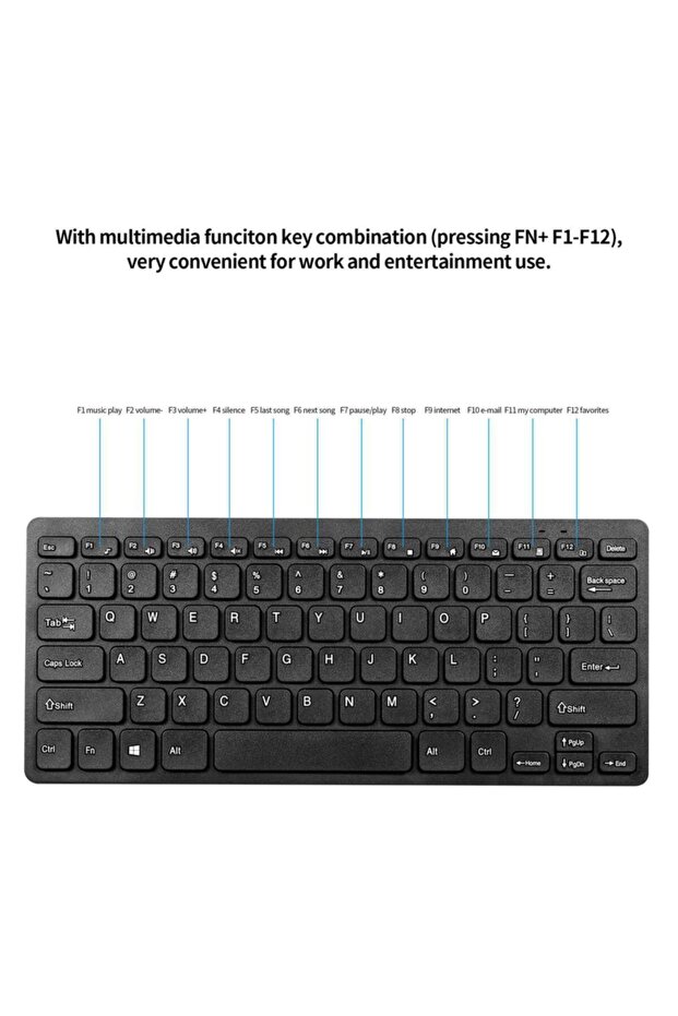 Lenovo A8-50 A5500-f Kablosuz Wireless Taşınabilir Klavye Mouse Set Q Klavye - 4