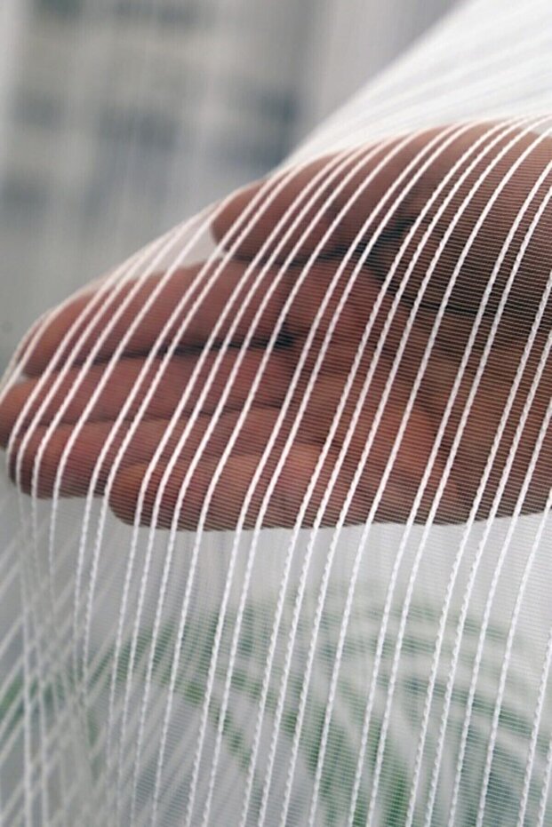 Striped Tulle Curtain 1/3 Close Pleat Does Not Want Ironing