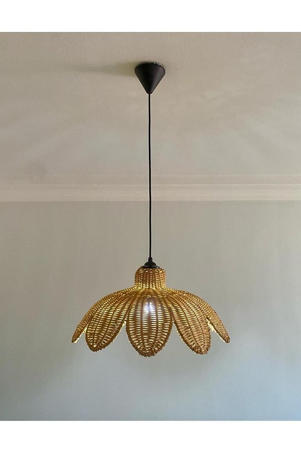 Rattan Çiçek Avize Rattan Avize Bambu Çiçek Avize Bambu Avize Hasır Çiçek Hasır Avize - 3