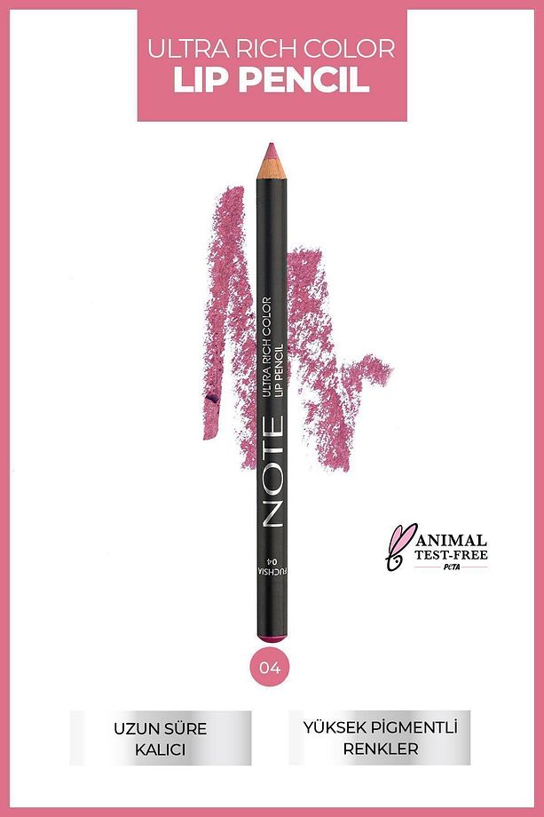 Ultra Rich Color Lip Pencil Dudak Kalemi 04 Fuchsia - Pembe - 1