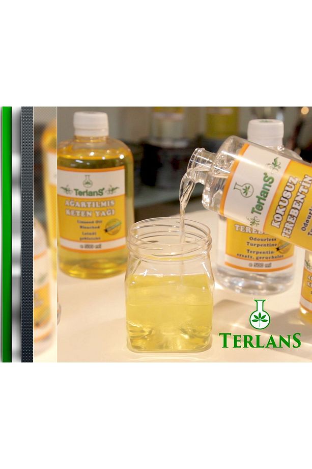Yağlı Boya Seti Yardımcı Malzemeler 3 X 250 ml Kokusuz Terebentin Resim Yağı Ve Boya Tem. - 5
