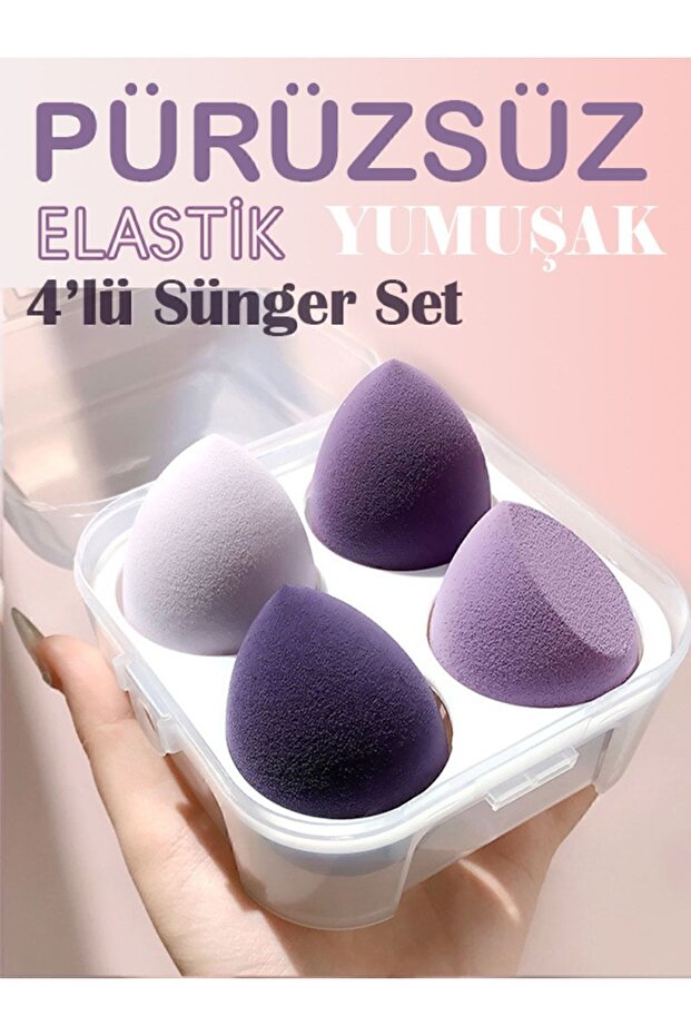 Sponge Boxed Sponge Set, Foundation, Concealer, Powder Practice Set of 4