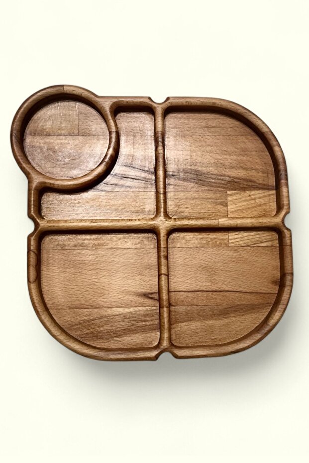 صينية وجبات خفيفة مربعة متعددة الأقسام - 2