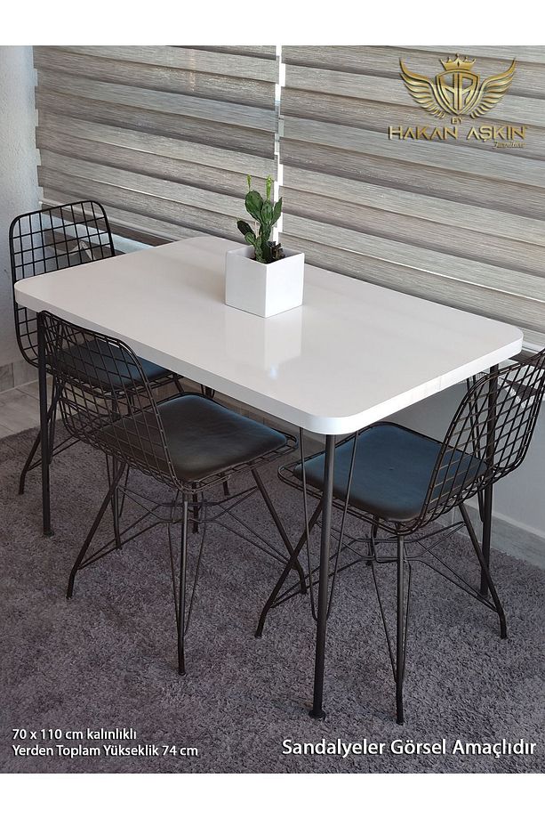 Metal Ayaklı 70x110 Cm Ve 70x120 Cm Kalınlıklı (TEK MASA)eclipse Balkon -çalışma -mutfak Masası - 4