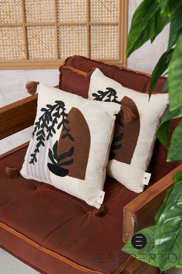Bohemian Tasseled Linen Decorative Throw Pillow Cover Pillow Case 1 Piece 43X43Cm