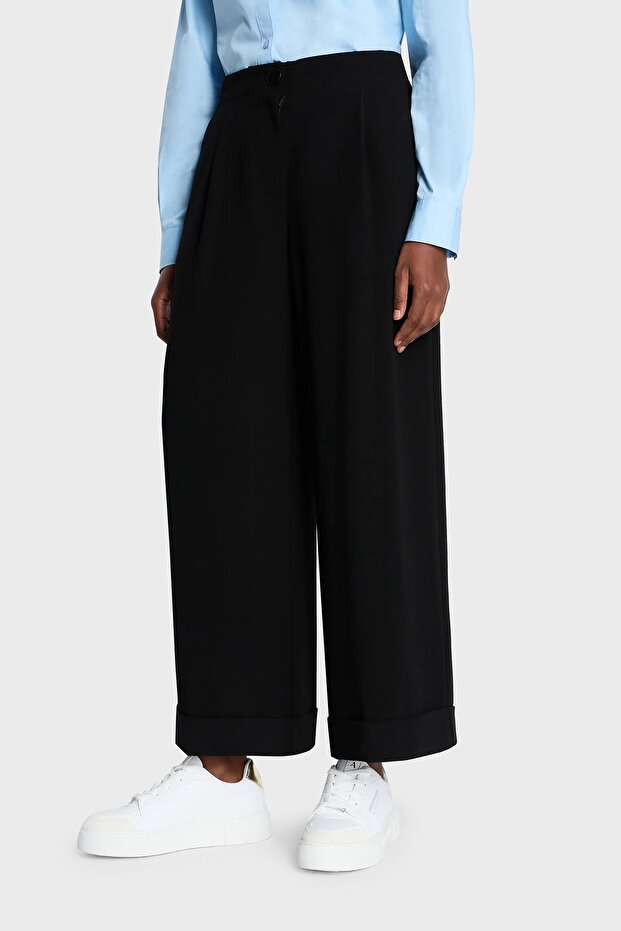 High Waist Relaxed Fit Wide Leg Trousers PANT 3DYP31 YN1QZ 1200