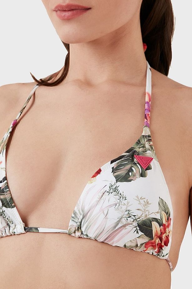 Removable Baskılı Çıkartılabilir Dolgulu Ip Askılı Üçgen Bikini Üstü Bikini Üstü E02j25m - 2