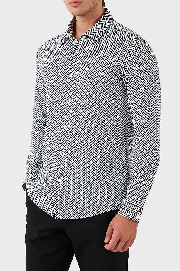 Streç Desenli Regular Fit Gömlek Erkek GÖMLEK 50522068 001 - 4